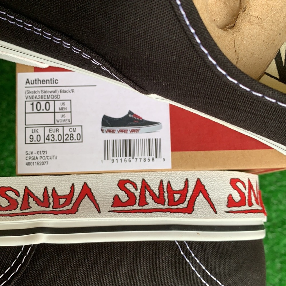 VANS AUTHENTIC SKETCH SIDEWALL Black/Red WMNS - Picture 13 of 13